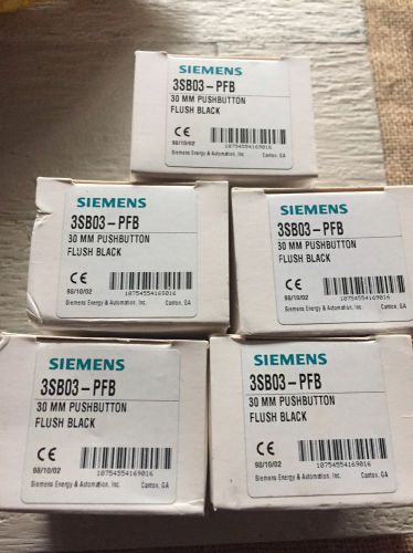 Siemens Lot Of 5 Flush Black Push Button 35B03-PFB Or 3SB03PFB NEW
