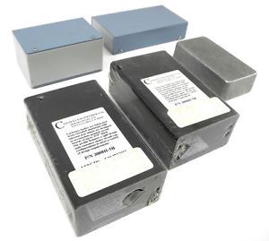 Lot of five unused assorted small aluminum electronic project box enclosures. bo for sale