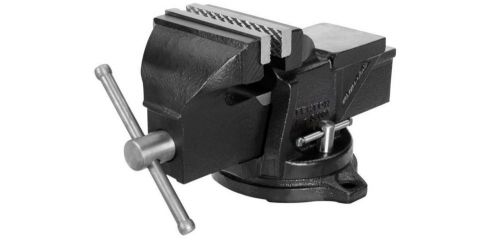 TEKTON 4 in. Swivel Table Bench Vise Pipe Serrated Steel Jaw Clamp Cast Iron