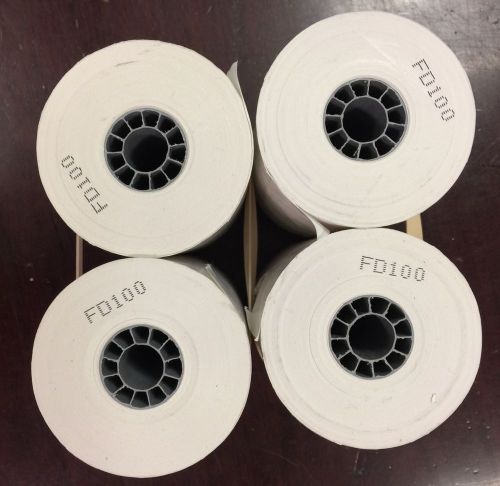 Four credit card machine thermal paper rolls first data fd100 3 1/8 x 120 for sale