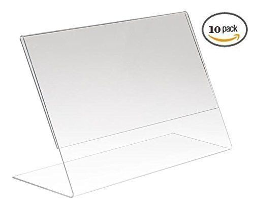 Professional display (10 pack) 6&#034; x 4&#034; clear acrylic slant back ad / sign for sale