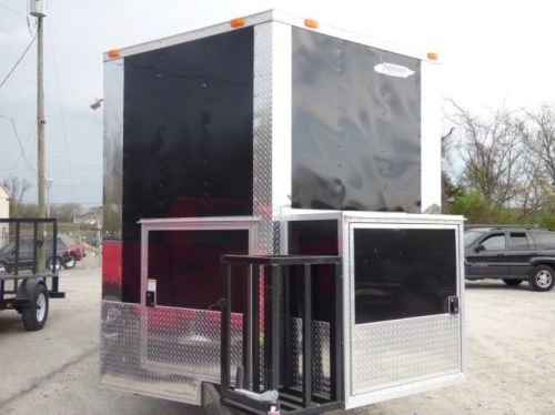 Concession trailer 8.5&#039; x 26&#039; black bbq food event catering for sale