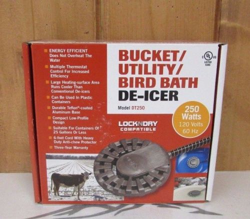 Bucket/Utility/Bird Bath De-Icer ~ 250 Watts ~ #DT250 ~ New ~ Free Shipping