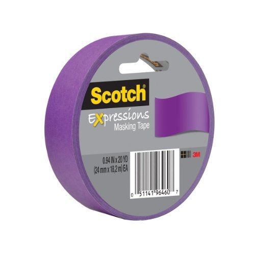 Scotch Expressions Masking Tape, 0.94-Inch x 20-Yards, Purple, 6-Rolls/Pack