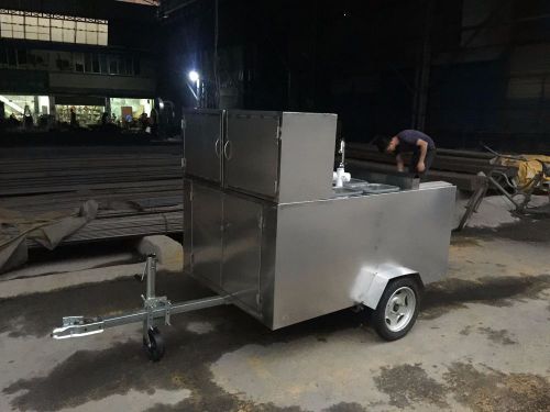 New stainless steel mobile food cart catering trailer kitchen shipped by sea for sale