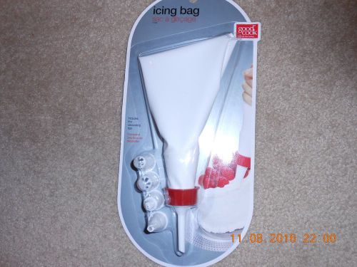 Good Cook Icing Bag 6pc includes five decoration tips NWT