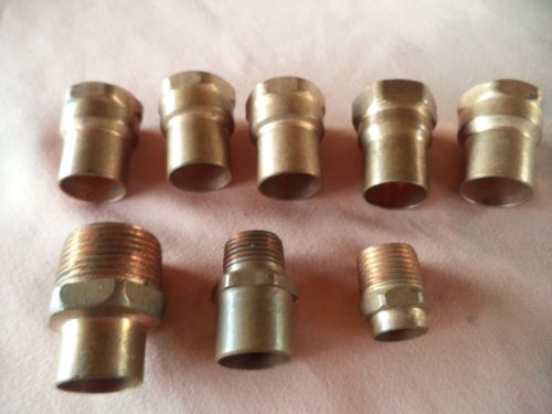 8 NEW COPPER MALE /  FEMALE THREADED COPPER ADAPTERS -  FREE S/H