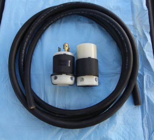 New Power Cord 10&#039; Hubbell Three Pole Twist Lock 30a 125-250v 10 awg 10-3C