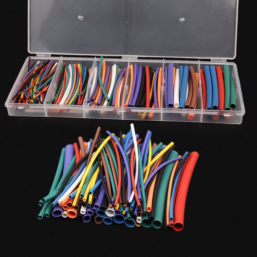 180PCS Assortment 2:1 Heat Shrink Tubing Polyolefin Sleeving Wrap Wire Cable Kit