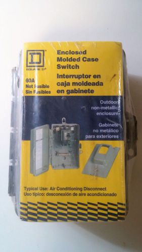 SQUARE D 60 AMP NON-FUSIBLE ENCLOSED MOLDED CASE SWITCH 240V NEW IN WRAP SEE PIC