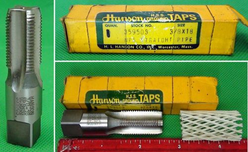 Hanson HSS 3/8-18 NPS Straight Pipe Hand Tap Machinist Plumber Hydraulics tools