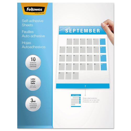 Fellowes Self-Laminating Sheets 3mil 11.85&#034; x 9.13&#034; 10/Package - Free Shipping