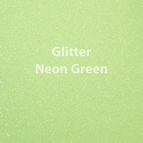Siser glitter heat transfer vinyl 20&#034; x 12&#034; sheet (neon green) for sale