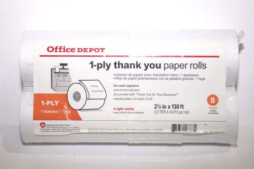 8 POS 2 1/4&#034; x 130&#039; Office Depot THANK YOU FOR YOUR BUSINESS Receipt Rolls 1ply