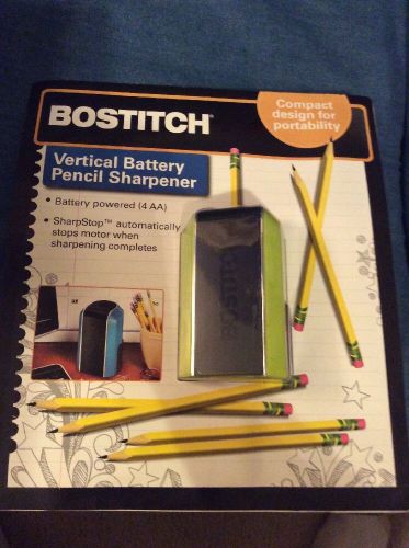 Bostitch Vertical Battery Pencil Sharpener Green Office 4 AA Sharp stop