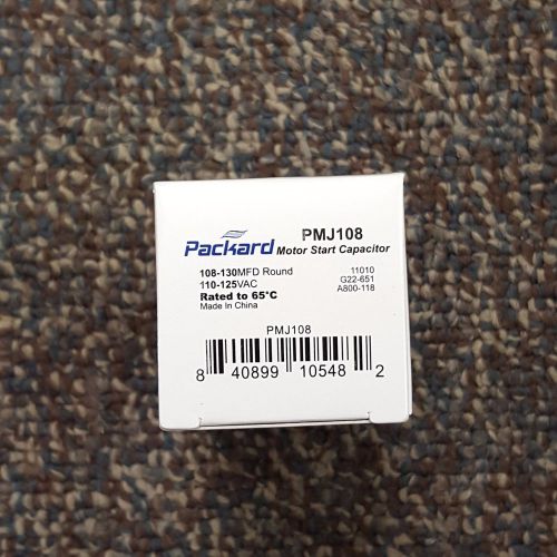 Packard pmj108 motor start capacitor 108-130 mfd 110-125 vac - new! for sale