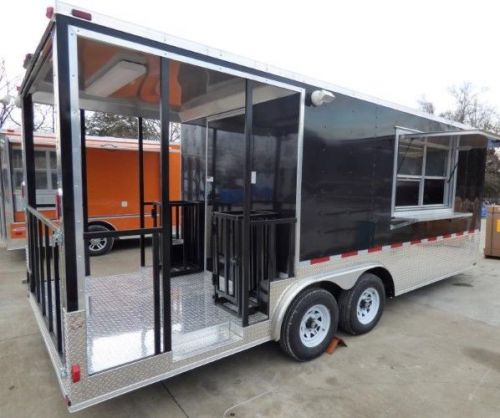 Concession Trailer 8.5&#039; x 20&#039; Black Catering Event Trailer