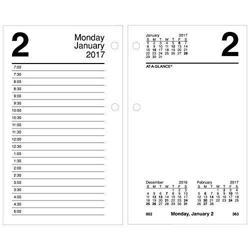 AT-A-GLANCE Daily Desk Calendar 2017 Refill, January - December, 3-1/2 x...