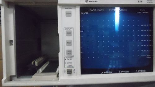 Spacelab patient monitor 511 ecg/ ekg for parts still powers on for sale