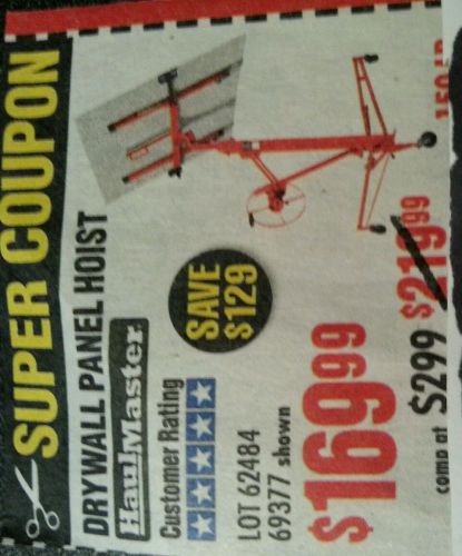 Drywall panel hoist coupon