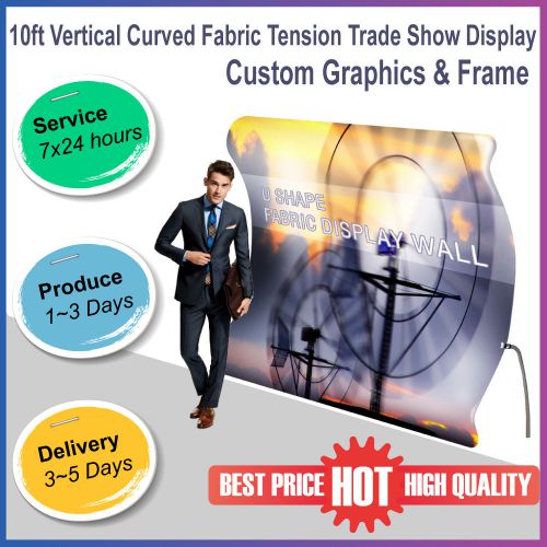 NEW 9ft Vertical Curved Fabric Tension Trade Show Display Backdrop Pop Up Booth