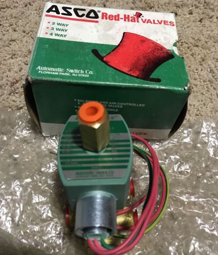 Asco red hat solenoid valve 8345g1 3um17, 4-way 120/60 110/50 1/4 in*new in box* for sale