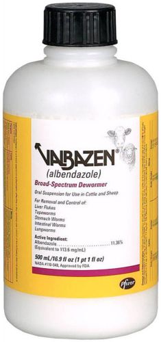 Valbazen Suspension Oral Cattle Sheep Goat Drench Dewormer 500ml Albendazole NEW