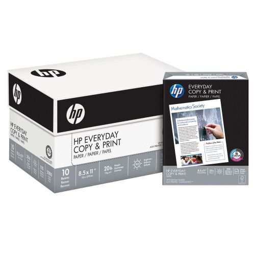 HP Everyday Copy &amp; Print Paper, 20lb, 92 Bright, 8 1/2&#034; x 11&#034;, 5,000 Sheets