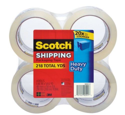 Scotch Tape Shipping Rolls Heavy Duty Packaging Packing x 1 88 inches Clear New