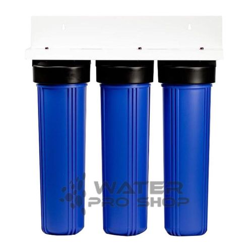 Triple Big Blue 20&#039;&#039; Water Filter System 1&#034; Sediment /Carbon /UDF | Usa Made