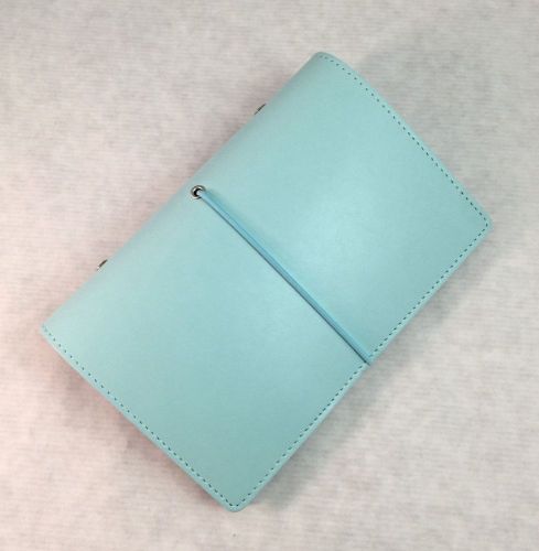 A6 Size Personal Planner 6 Ring Agenda Iced Blue Good Quality Faux Leather New