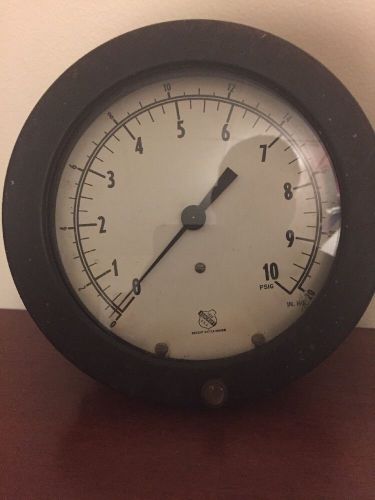 Vintage 1964 Ashcroft Pressure Gauge Steampunk Industrial Art 7 1/2&#034;