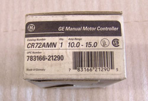 manual motor controller GE cr72amn 10-15amp unused