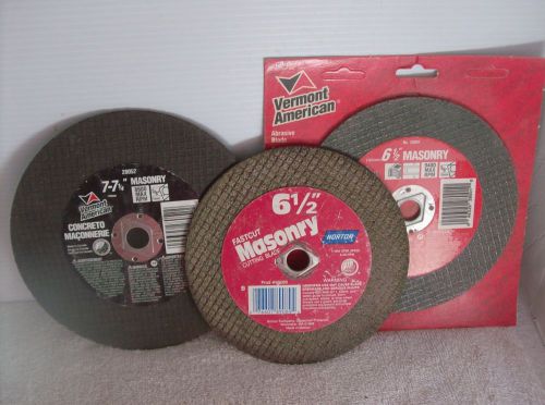 3- Masonry Blades Abrasive Blades (2- 6-1/2&#034;) &amp; (1- 7-1/4&#034;) Vermont American &amp;