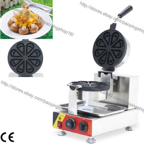Commercial Nonstick Electric Ice Cream Rotating Waffle Maker Iron Baker Machine