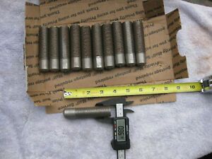 Threaded Steel Weld Studs   7/8 x 9TPI x 3 1/2 inches long     Lot of 12   Bolts