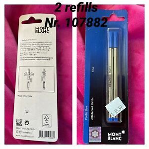 Mont Blanc Rollerball Refill, Fine 2 Per Pack, Pacific Blue Ink  (model 107882)
