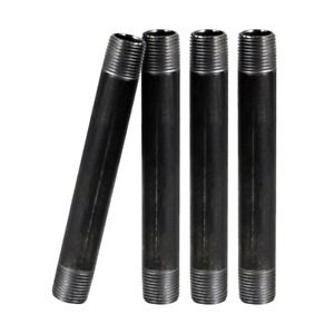 Black Steel Pipe, 2 in. x 12 in. Nipple Fitting (4-Pack)