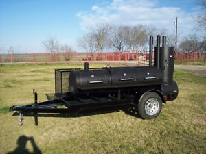 NEW Custom BBQ pit smoker Charcoal grill trailer