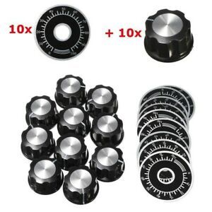 Rotary Potentiometer Knobs 10PCS/kit For For 6mm Shaft Metal Parts Plastic New