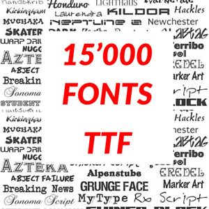 15000 Fonts TTF Format - Email Delivery