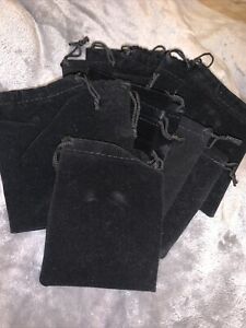 Lot Of 12 Black Velvet Jewelry Pouches