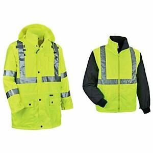 Ergodyne GloWear 8385 ANSI High Visibility 4-in-1 Reflective Safety Jacket Li...