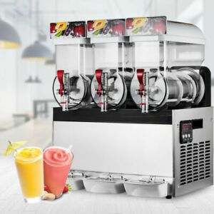 VEVOR Commercial 45L Slush Making Machine Frozen Drink Smoothie Ice Maker 3 Tank