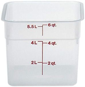 Cambro 6SFSPP190 CamSquare Storage Container, Translucent, 6 qt.