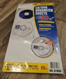 CD/DVD ORGANIZER  SHEETS,3-RING BINDERS,10 PER PACK #61958