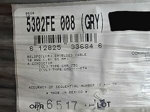 Belden 5302FE 18/4C Shielded Twisted Audio/Speaker/Alarm Cable Riser Gray /50ft