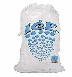 Perfect Stix Clear Plastic Ice Bags with Cotton Draw String 10 lb Bags. Pack ...