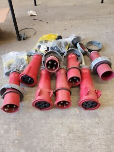 Lot of HUBBELL Pin and Sleeve IEC Plug and Receptacles 3P4W 60A 3P 480V 4X/IP69k
