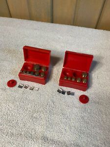 OHAUS Vintage Student Metric Weight Set +extra parts USED 100mg thru 50g red box